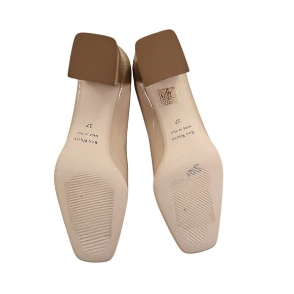 Ron White Shoes Womens 37 Pumps Square Toe Block Heel Patent Leather Lizbeth Tan - Picture 14 of 16